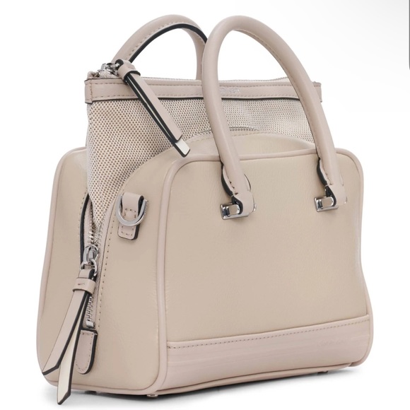 NWT Calvin Klein Malachite Organizational Bag Mini Satchel Crossbody - Tan - Picture 3 of 6